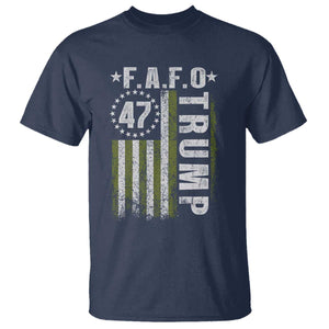 Funny Fafo T Shirt - President 47 FDT American Flag Political Humor Tee TS10 Navy Print Your Wear