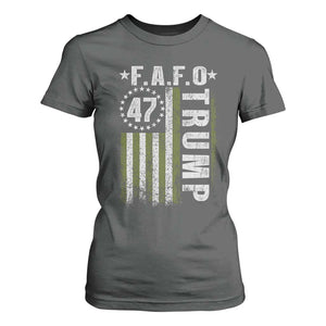 Funny Fafo T Shirt For Women President 47 FDT American Flag TS10 Dark Heather Print Your Wear