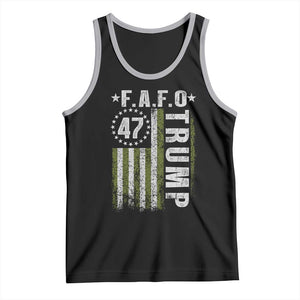 Funny Fafo Tank Top President 47 FDT American Flag TS10 Black Athletic Heather Print Your Wear