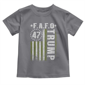 Funny Fafo Toddler T Shirt President 47 FDT American Flag TS10 Charcoal Print Your Wear