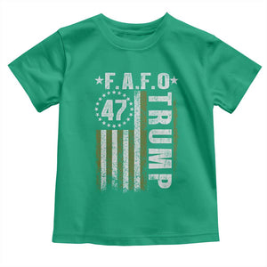 Funny Fafo Toddler T Shirt President 47 FDT American Flag TS10 Irish Green Print Your Wear