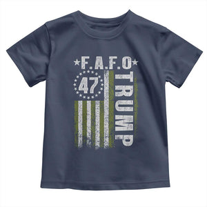 Funny Fafo Toddler T Shirt President 47 FDT American Flag TS10 Navy Print Your Wear