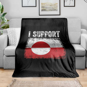 I Support Greenland Throw Blanket Grunge Flag TS10 Print Your Wear