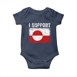 I Support Greenland Baby Onesie Grunge Flag TS10 Navy Print Your Wear