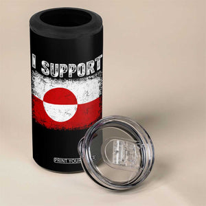 I Support Greenland 4 in 1 Can Cooler Tumbler Grunge Flag TS10 Print Your Wear