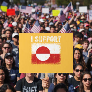 I Support Greenland Protest Sign Grunge Flag TS10 Horizontal 18" × 24" Yellow Print Your Wear