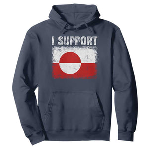 I Support Greenland Hoodie Grunge Flag TS10 Navy Print Your Wear