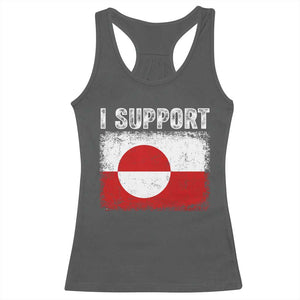 I Support Greenland Racerback Tank Top Grunge Flag TS10 Dark Heather Print Your Wear
