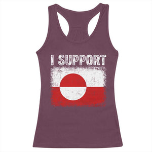 I Support Greenland Racerback Tank Top Grunge Flag TS10 Maroon Print Your Wear