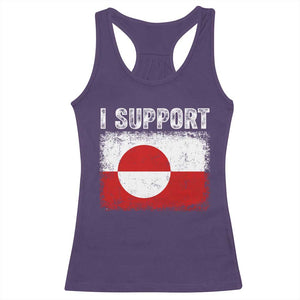I Support Greenland Racerback Tank Top Grunge Flag TS10 Purple Print Your Wear