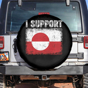 I Support Greenland Spare Tire Cover Grunge Flag TS10 No hole Black Print Your Wear