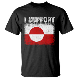I Support Greenland T Shirt Grunge Flag TS10 Black Print Your Wear