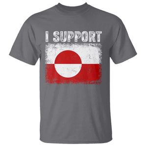 I Support Greenland T Shirt Grunge Flag TS10 Charcoal Print Your Wear