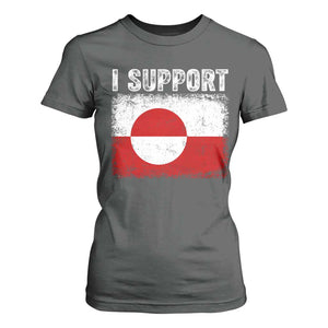I Support Greenland T Shirt For Women Grunge Flag TS10 Dark Heather Print Your Wear
