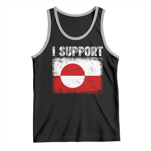 I Support Greenland Tank Top Grunge Flag TS10 Black Athletic Heather Print Your Wear