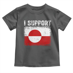 I Support Greenland Toddler T Shirt Grunge Flag TS10 Dark Heather Print Your Wear