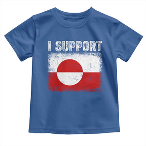 I Support Greenland Toddler T Shirt Grunge Flag TS10 Royal Blue Print Your Wear