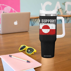 I Support Greenland Tumbler With Handle Grunge Flag TS10 Print Your Wear