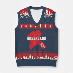 Greenland Not For Sale V-Neck Knit Sweater Vest Vintage Funny FDT Trump TS10 Navy Red Print Your Wear