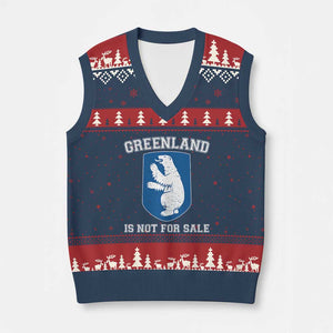 Greenland Is Not For Sale V-Neck Knit Sweater Vest Polar Bear Vintage Political Protest TS10 Navy Red Print Your Wear