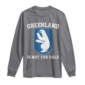 Greenland Is Not For Sale Long Sleeve Shirt Polar Bear Vintage Political Protest TS10 Charcoal Print Your Wear