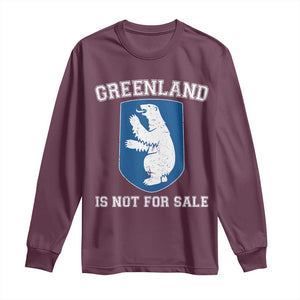 Greenland Is Not For Sale Long Sleeve Shirt Polar Bear Vintage Political Protest TS10 Maroon Print Your Wear