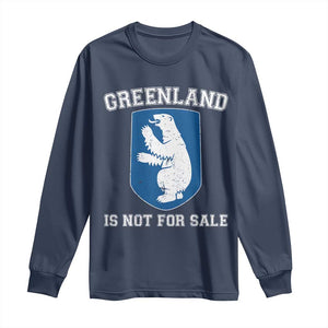Greenland Is Not For Sale Long Sleeve Shirt Polar Bear Vintage Political Protest TS10 Navy Print Your Wear
