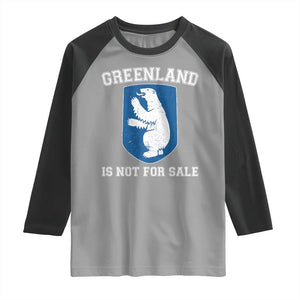 Greenland Is Not For Sale Raglan Shirt Polar Bear Vintage Political Protest TS10 Sport Gray Black Print Your Wear
