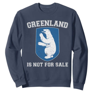 Greenland Is Not For Sale Sweatshirt Polar Bear Vintage Political Protest TS10 Navy Print Your Wear