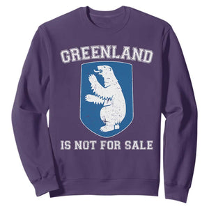 Greenland Is Not For Sale Sweatshirt Polar Bear Vintage Political Protest TS10 Purple Print Your Wear