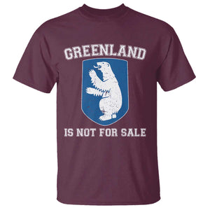 Greenland Is Not For Sale T Shirt - Polar Bear Vintage Political Protest Tee TS10 Maroon Print Your Wear