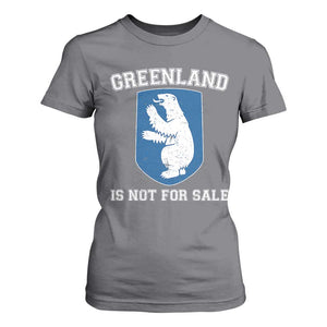 Greenland Is Not For Sale T Shirt For Women Polar Bear Vintage Political Protest TS10 Charcoal Print Your Wear