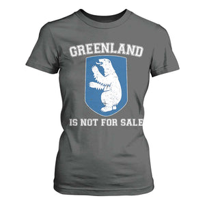 Greenland Is Not For Sale T Shirt For Women Polar Bear Vintage Political Protest TS10 Dark Heather Print Your Wear
