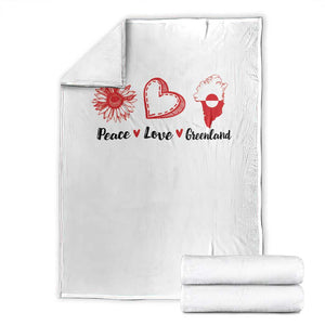 Peace Love Greenland Throw Blanket Sunflower Flag Stand With Greenland TS10 White Print Your Wear