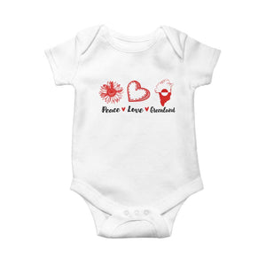 Peace Love Greenland Baby Onesie Sunflower Flag Stand With Greenland TS10 White Print Your Wear