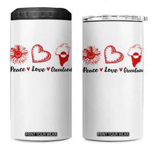 Peace Love Greenland 4 in 1 Can Cooler Tumbler Sunflower Flag Stand With Greenland TS10 One Size: 16 oz White Print Your Wear