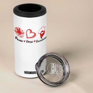 Peace Love Greenland 4 in 1 Can Cooler Tumbler Sunflower Flag Stand With Greenland TS10 Print Your Wear
