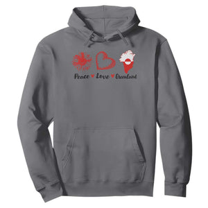 Peace Love Greenland Hoodie Sunflower Flag Stand With Greenland TS10 Charcoal Print Your Wear