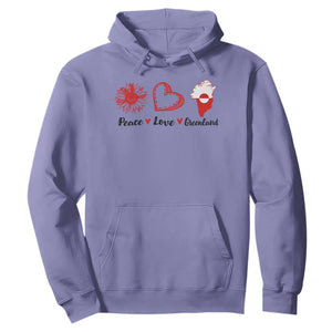 Peace Love Greenland Hoodie Sunflower Flag Stand With Greenland TS10 Violet Print Your Wear