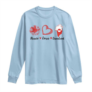 Peace Love Greenland Long Sleeve Shirt Sunflower Flag Stand With Greenland TS10 Light Blue Print Your Wear