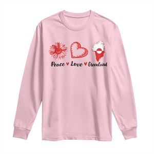 Peace Love Greenland Long Sleeve Shirt Sunflower Flag Stand With Greenland TS10 Light Pink Print Your Wear