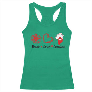 Peace Love Greenland Racerback Tank Top Sunflower Flag Stand With Greenland TS10 Irish Green Print Your Wear