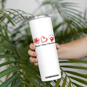 Peace Love Greenland Skinny Tumbler Sunflower Flag Stand With Greenland TS10 Print Your Wear