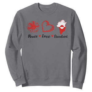 Peace Love Greenland Sweatshirt Sunflower Flag Stand With Greenland TS10 Charcoal Print Your Wear
