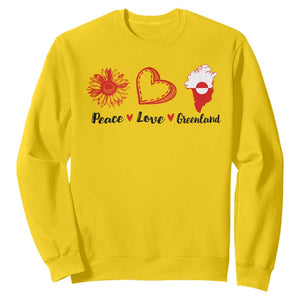 Peace Love Greenland Sweatshirt Sunflower Flag Stand With Greenland TS10 Daisy Print Your Wear