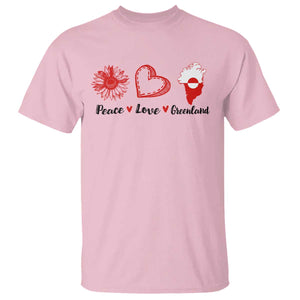 Peace Love Greenland T Shirt Sunflower Flag Stand With Greenland TS10 Light Pink Print Your Wear