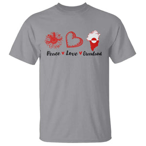 Peace Love Greenland T Shirt Sunflower Flag Stand With Greenland TS10 Sport Gray Print Your Wear