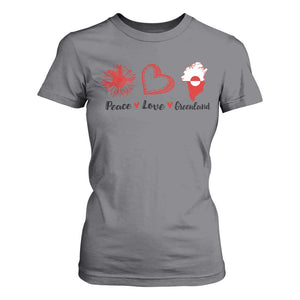 Peace Love Greenland T Shirt For Women Sunflower Flag Stand With Greenland TS10 Charcoal Print Your Wear
