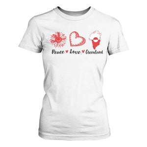 Peace Love Greenland T Shirt For Women Sunflower Flag Stand With Greenland TS10 White Print Your Wear