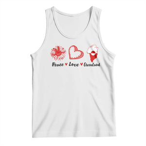 Peace Love Greenland Tank Top Sunflower Flag Stand With Greenland TS10 White Print Your Wear
